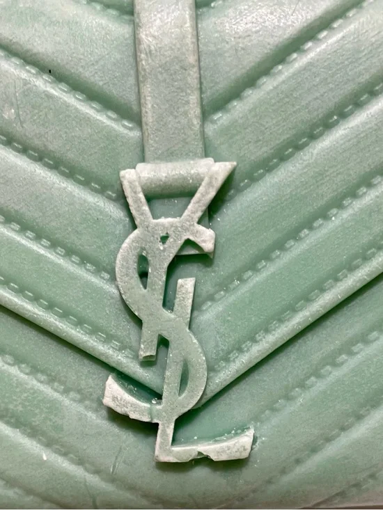 Candle - Fashion Inspired YSL Green Quilted Chevron Clutch with Logo, 2 Wick - Picture 2 of 13